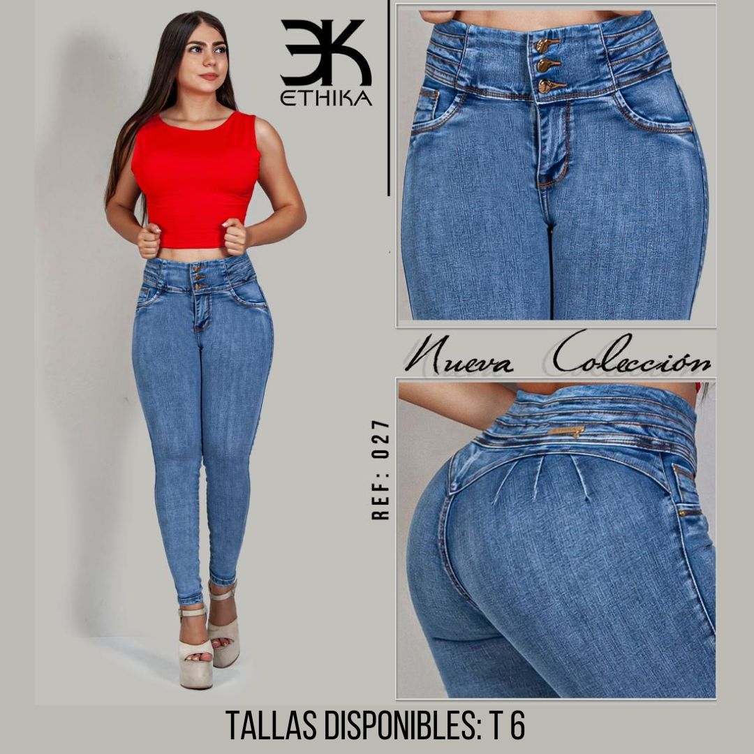 JEANS LEVANTA COLA CONTROL DE ABDOMEN REF:027