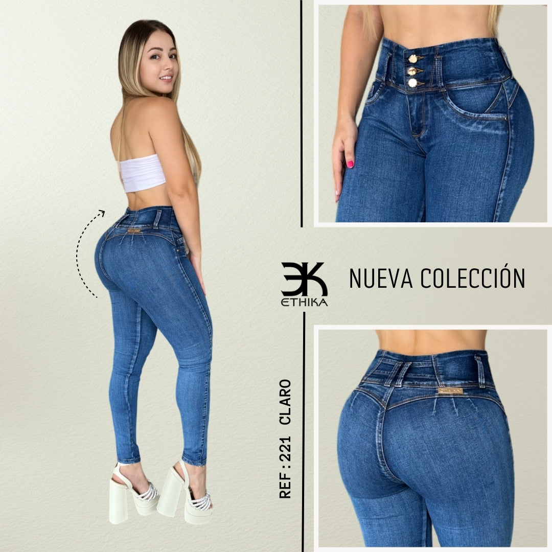 JEANS LEVANTA COLA TONO CLARO RF: 221