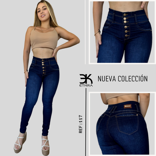 JEANS DAMA TIRO ALTO RF:117