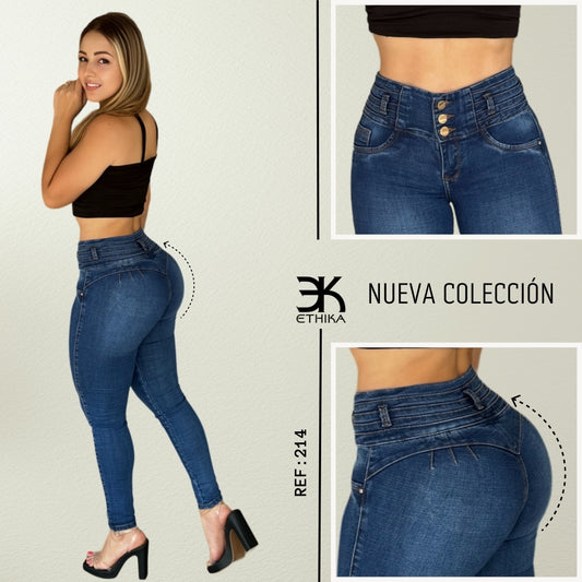 JEANS 3 BOTONES LEVANTA COLA SIN BOLSILLO RF:214