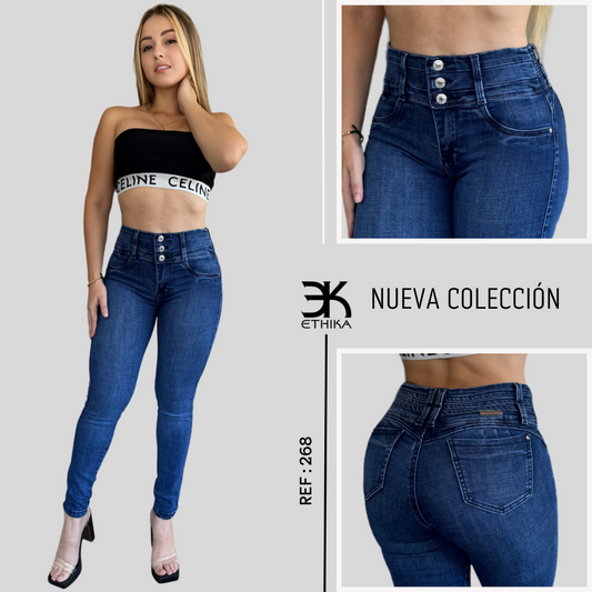 JEANS 3 BOTONES LEVANTA COLA RF: 268