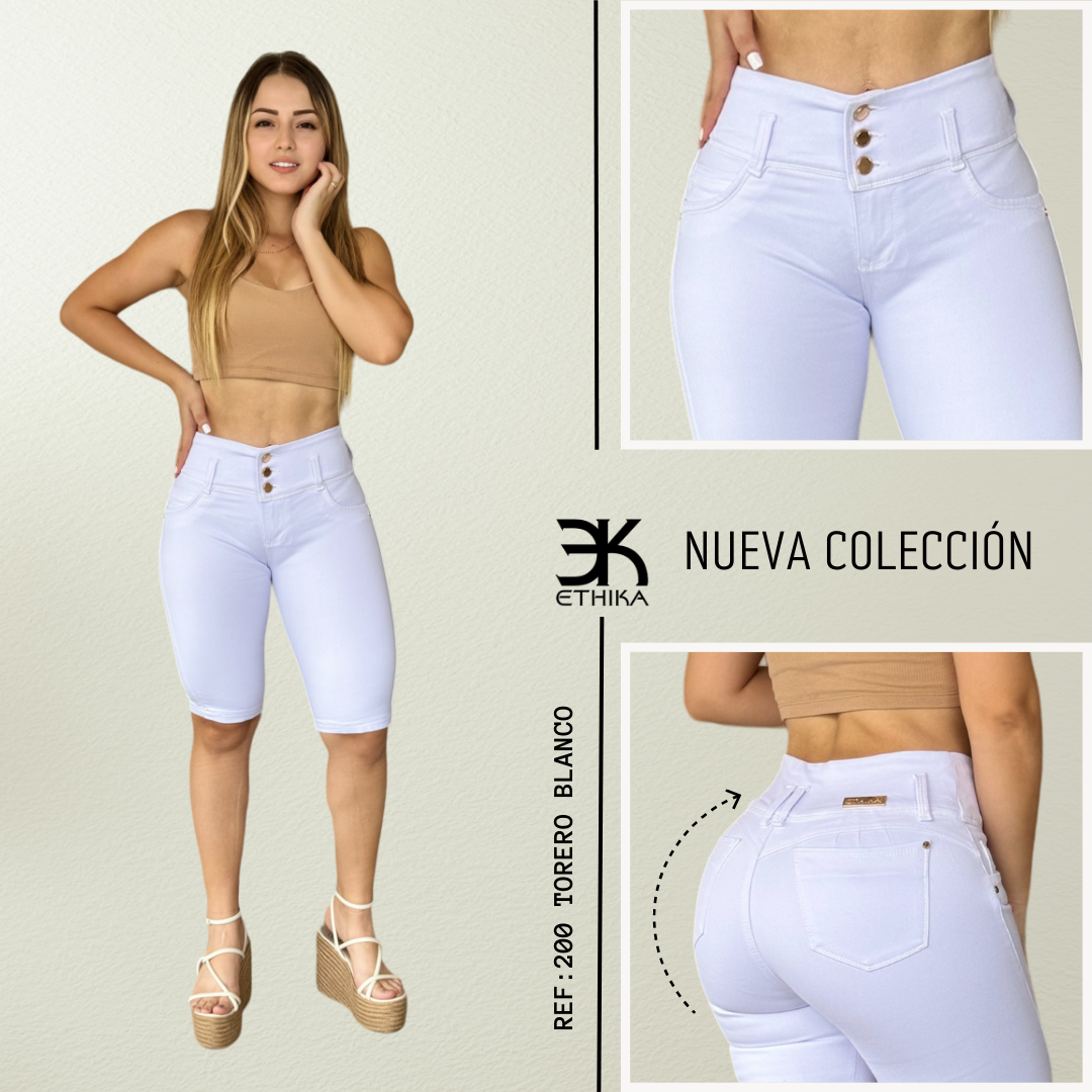 JEANS TORERO DE 3 BOTONES BLANCO RF:200