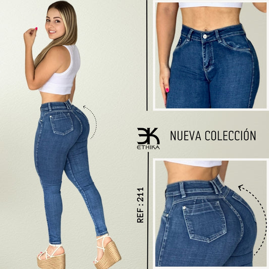 JEANS LEVANTA COLA CONTROL DE ABDOMEN REF:211