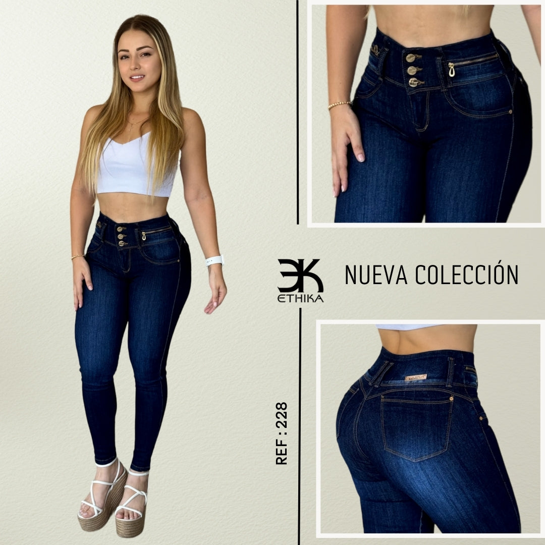 JEANS 3 BOTONES LEVANTA COLA  REF:228