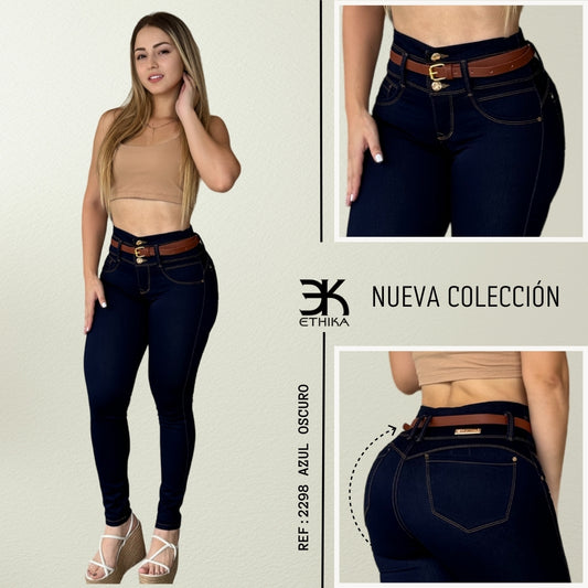 JEANS AZUL OSCURO 3 BOTONES RF:2298