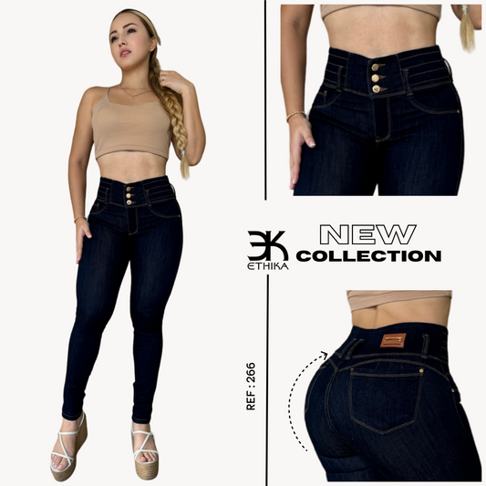 JEANS DE 3 BOTONES LEVANTA COLA  REF:266