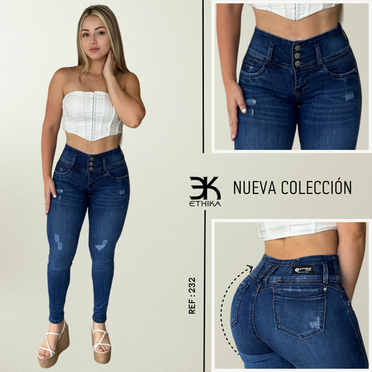 JEANS DAMA TIRO ALTO RF:232