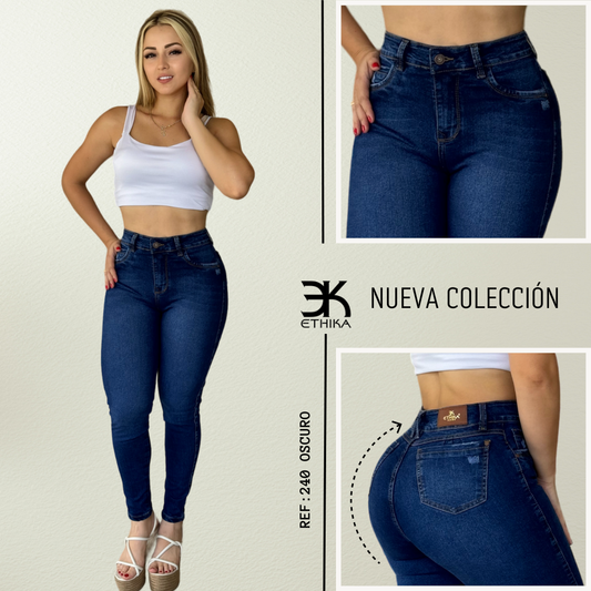 JEANS LEVANTA COLA 1 BOTON CONTROL DE ABDOMEN REF:240