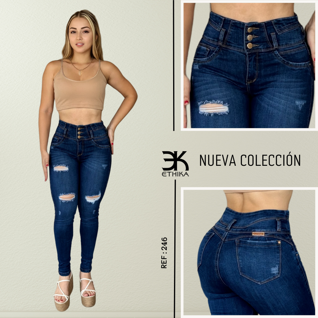 JEANS LEVANTA COLA CONTROL DE ABDOMEN REF:246