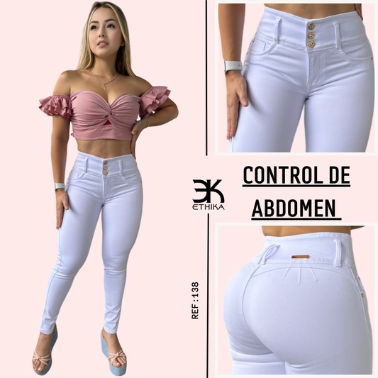 JEANS BLANCO SIN BOLSILLO RF:138